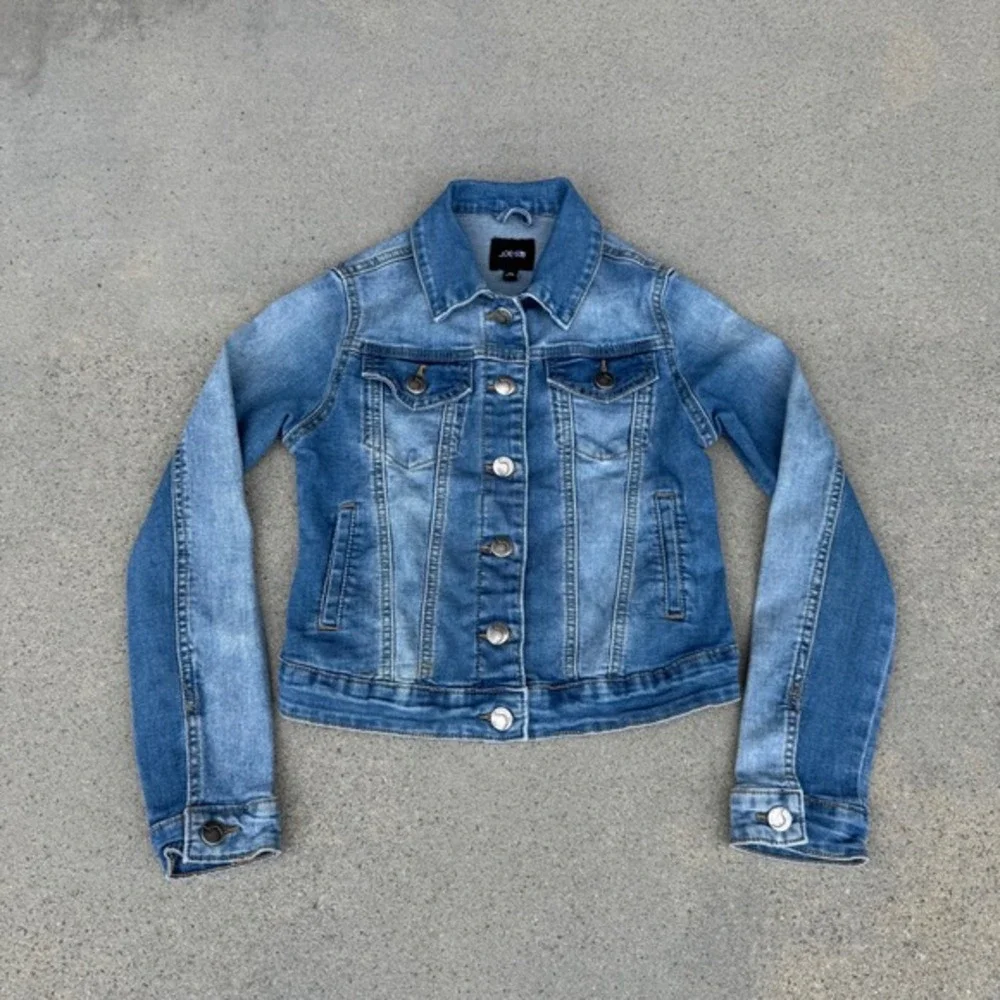 Joes Jeans Kids Denim Jacket Medium Wash Blue Button Front Size M‎ 8-10